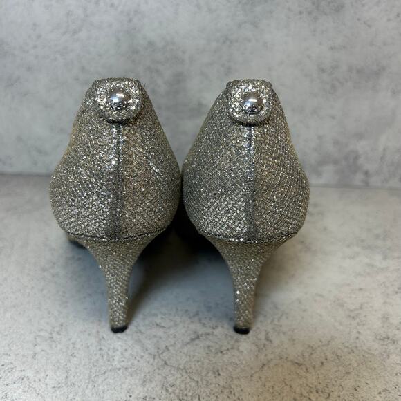 Michael Michael Kors Women's MK-Flex Kitten Pump Glitter Silver Women’s 8 - Picture 4 of 8